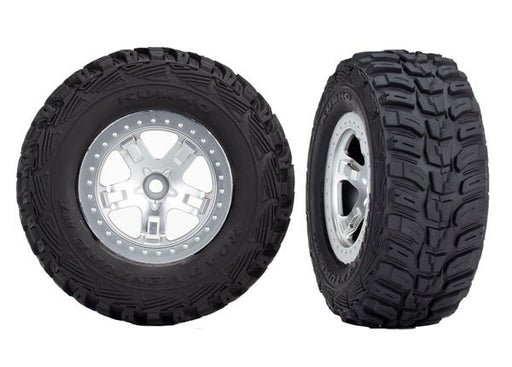 Traxxas 5880X - Tires & wheels assembled glued SCT satin beadlock wheels (4WD f/r 2WD r) (769267433521)