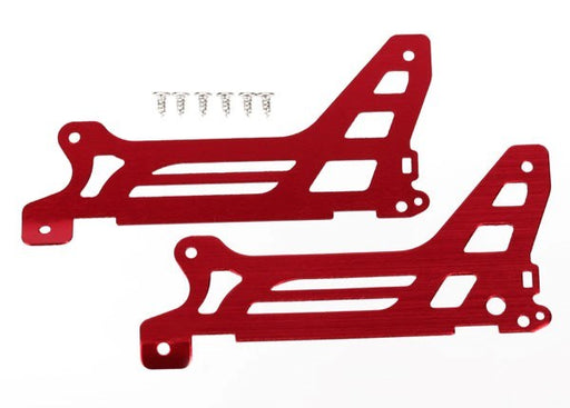 Traxxas 6327 - Main frame side plate outer (2) (red-anodized) (aluminum)/ screws (6) (769112571953)