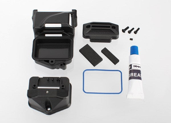 Traxxas 6424 - Box Receiver (Sealed) (Servo mount)/ foam (2)/ BCS 3x10mm/ CS 2.5x8mm (2)/ GS 3x4mm/ silicone grease - Hobby City NZ