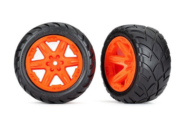 Traxxas 6775A Tires & wheels assembled glued 2.8" Anaconda tires Orange (6612269170737)