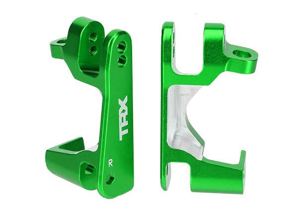 Traxxas 6832G Caster blocks (c-hubs) 6061-T6 aluminum (green-anodized) left & right