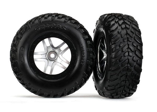 Traxxas 6892R Tires & Wheels Assembled Satin Chrome Black Beadlock (8338404245741)