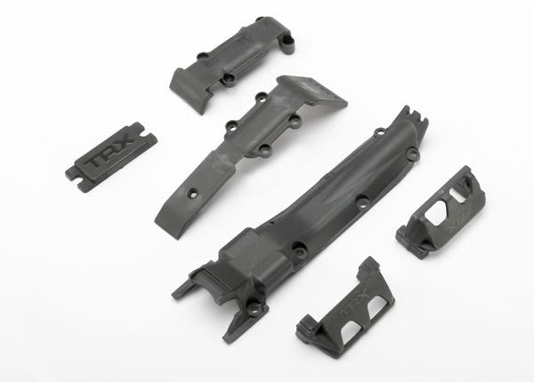 Traxxas 7037 - Skidplate Set Front (1)/ Rear (1)/ Transmission (1)/ Steering servo guards (2) / steering servo cover plate (1)