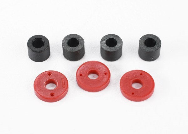 Traxxas 7067 - Piston damper (2x0.5mm hole red) (4)/ travel limiters (4) - Hobby City NZ