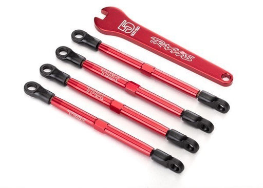 Traxxas 7138X - Toe Links Aluminum (Red-Anodized) (4) (Assembled With (769278836785)
