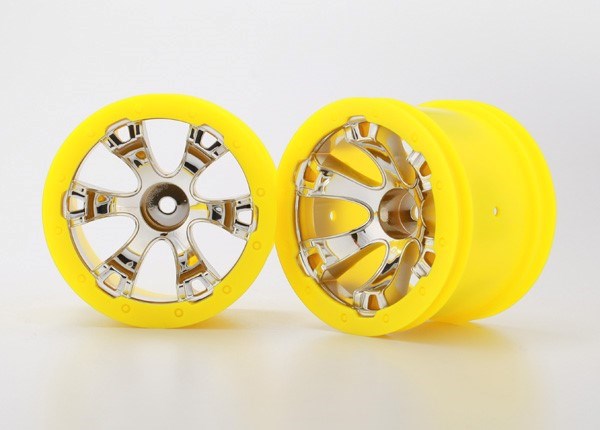Traxxas 7275 - Wheels Geode 2.2" (chrome yellow beadlock style) (12mm hex) (2)