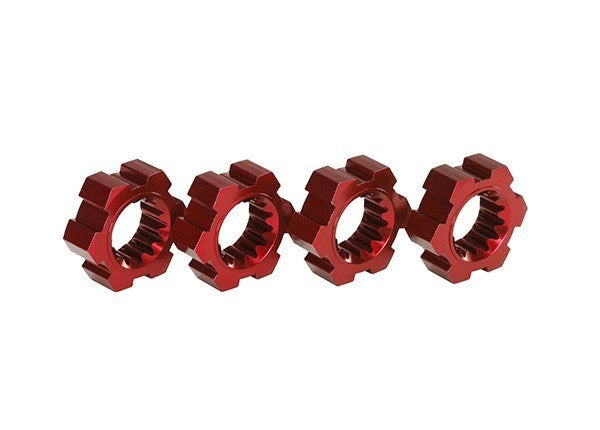 Traxxas 7756R - Wheel hubs hex aluminum (red-anodized) (4)