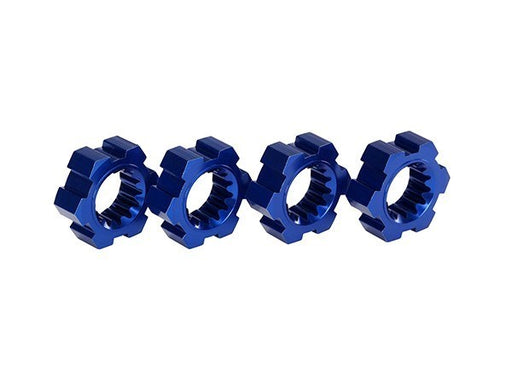 Traxxas 7756X - Wheel hubs hex aluminum (blue-anodized) (4) (769284571185)