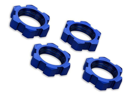 Traxxas 7758 - Wheel Nuts Splined 17Mm Serrated (Blue-Anodized) (4) (7622652559597)
