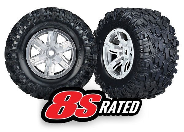 Traxxas 7772R - X-Maxx Satin Chrome Wheels Maxx At Tires (2)