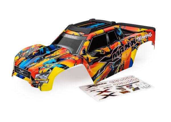 Traxxas 7811X Body X-Maxx Solar Flare (painted decals applied) - Hobby City NZ