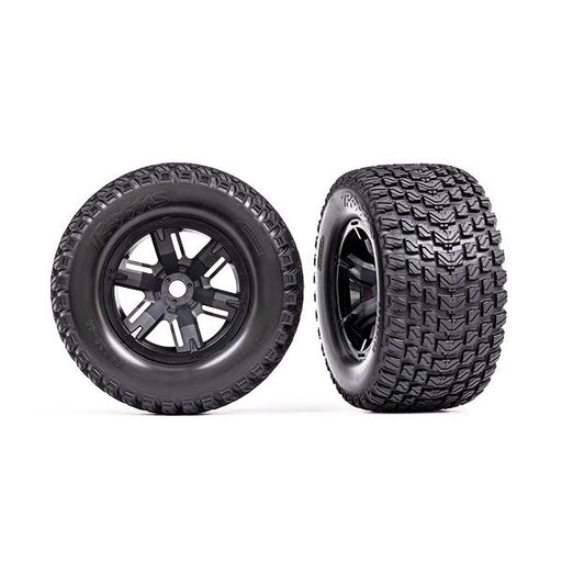 Traxxas 7877 - Tires & wheels assembled glued (X-Maxx black wheels Gravix tires foam inserts) (8150707339501)