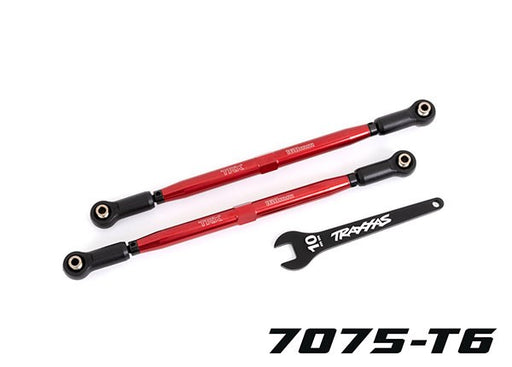 Traxxas 7897R Toe links front (TUBES red-anodized 7075-T6 aluminum stronger than titanium) (2) (8120436261101)