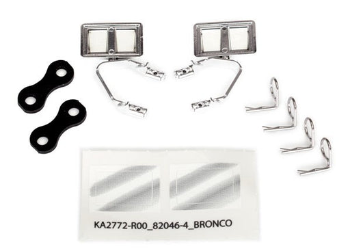 Traxxas 8073X Mirrors side chrome (left & right)/ retainers (2)/ body clips (4) (fits #8010 body) (7650717499629)