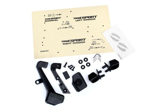Traxxas 8119 - Mirrors side (left & right)/ snorkel/ mounting hardware (fits #8111 or #8112 body) (7637910585581)