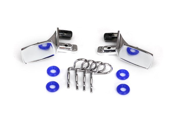 Traxxas 8133 Mirrors side chrome (left & right)/ o-rings (4)/ body clips (4) (fits #8130 body) - Hobby City NZ