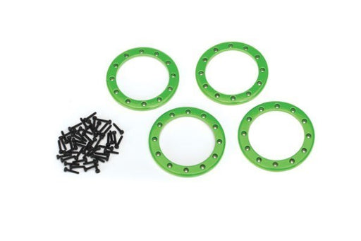 Traxxas 8168G - Beadlock Rings Green (2.2') (Aluminum) (4)/ 2X10 Cs (48) (789121499185)