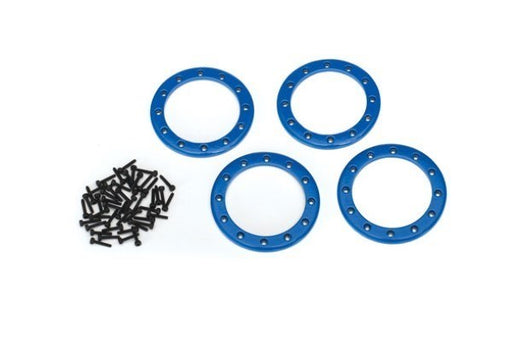 Traxxas 8168X - Beadlock Rings Blue (2.2') (Aluminum) (4)/ 2X10 Cs (48) (789121597489)