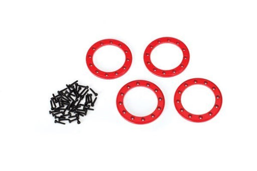 Traxxas 8169R - Beadlock Rings Red (1.9') (Aluminum) (4)/ 2X10 Cs (48) (789138473009)