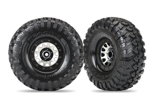 Traxxas 8172 - Method 105 Black Chrome Beadlock Wheels Canyon Trail 2.2' Tires (2) (789121400881)