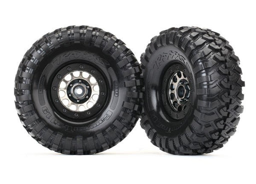 Traxxas 8174 - Method 105 Black Chrome Beadlock Wheels Canyon Trail 1.9' Tires (2) (789138669617)