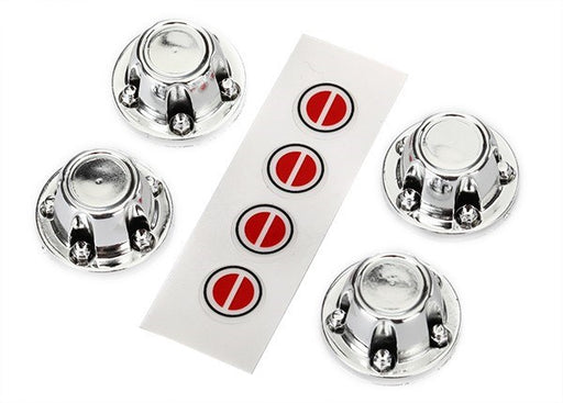 Traxxas 8176 - Center Caps Wheel (Chrome) (4)/ Decal Sheet (Requires #8255A Extended Stub Axle) (789138735153)