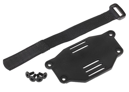 Traxxas 8223 - Battery plate/ battery strap/ 3x8 flathead screws (4) (requires #8072 inner fenders) - Hobby City NZ