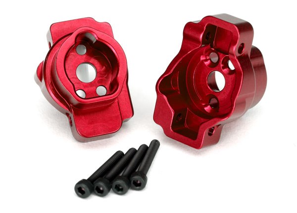 Traxxas 8256R Portal drive axle mount rear red-anodized aluminum