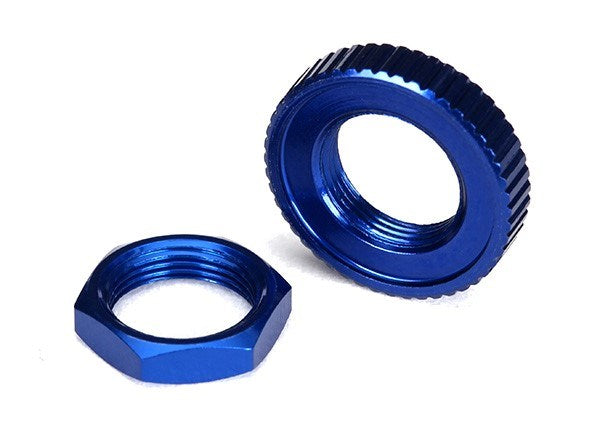 Traxxas 8345 - Servo saver nuts aluminum blue-anodized (hex (1) serrated (1))
