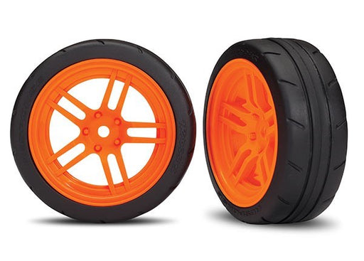Traxxas 8373A - Split-Spoke Orange Wheels 1.9' Response Tires (Front) (2) (789140701233)