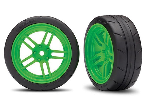 Traxxas 8373G - Split-Spoke Green Wheels 1.9' Response Tires (2) (789140734001)