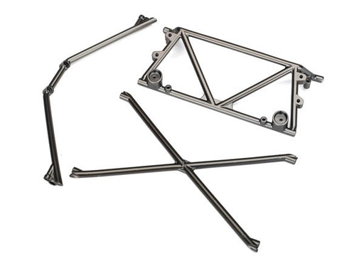 Traxxas 8433X Tube chassis center support/ cage top/ rear cage support (satin black chrome-plated) (7650720514285)