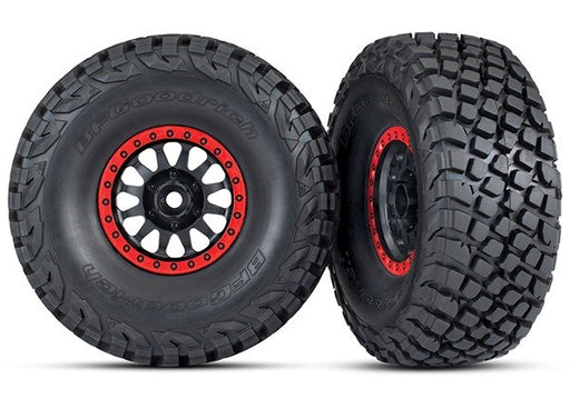 Traxxas 8474 - Method Race Wheels Black With Red Beadlock Bfgoodrich Baja Kr3 Tires (2) (789142863921)