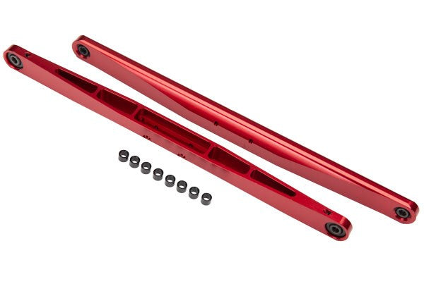 Traxxas 8544R Trailing arm aluminum (red-anodized) (2) (assembled with hollow balls) (7650722644205)