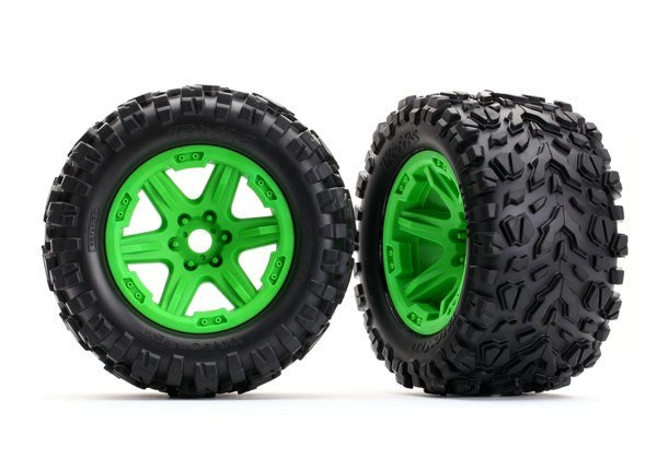 Traxxas 8672G - Green Wheels Talon Ext Tires (2) (7622655574253)
