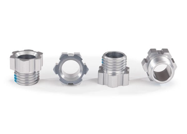 Traxxas 8886A - Stub axle nut aluminum (gray-anodized) (4)