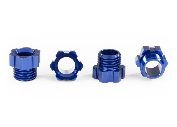 Traxxas 8886X - Stub axle nut aluminum (blue-anodized) (4)