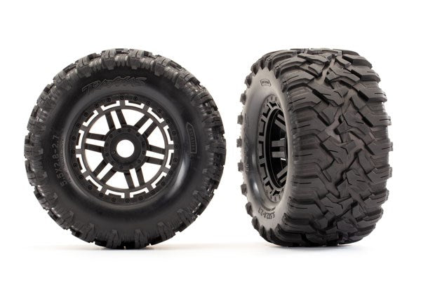 Traxxas 8972 Black wheels Maxx All-Terrain tires (2) (7637928870125)