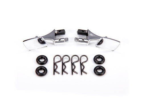 Traxxas 9118 - Mirrors side chrome (left & right)/ o-rings (4)/ body clips (4) (fits #9111 body) (7546278445293)
