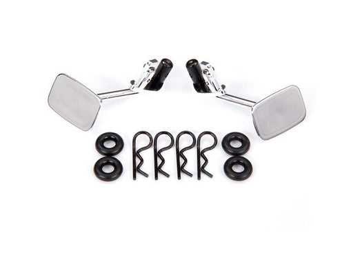Traxxas 9121 - Mirrors side chrome (left & right)/ o-rings (4)/ body clips (4) (fits #9112 body) (7546278936813)