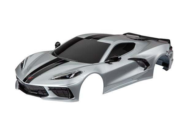 Traxxas 9311T Body Chevrolet Corvette Stingray complete (silver) (painted decals applied)