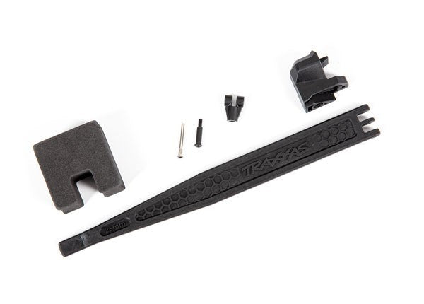 Traxxas 9324 - Battery hold-down/ battery clip/ hold-down post/ screw pin/ pivot post screw/ foam spacer (for 300mm wheelbase)