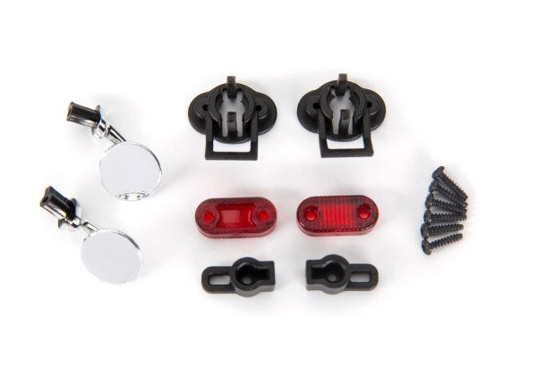 Traxxas 9339 - Side mirrors (left & right)/ mounts (2)/ tail light lens (2)/ retainers (2)/ 1.6x7 BCS (self-tapping) (6) (fits #9333 or 9335 body)