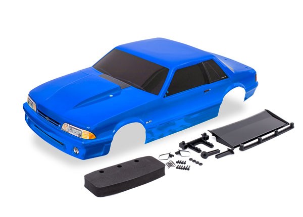 Traxxas 9421X Body Ford Mustang Fox Body blue (painted decals applied)