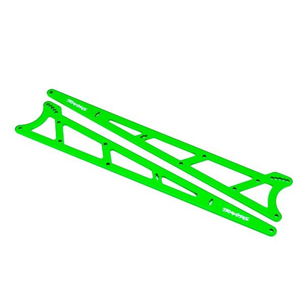 Traxxas 9462G - Side plates wheelie bar green (aluminum) (2) (7546262749421)