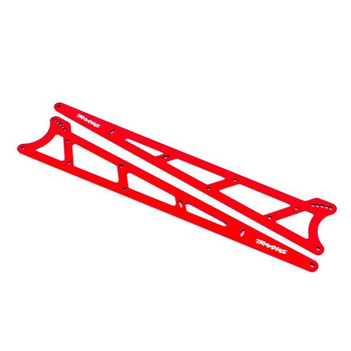 Traxxas 9462R - Side plates wheelie bar red (aluminum) (2) (7546262847725)