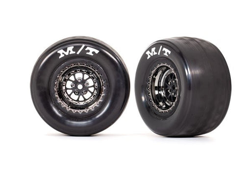 Traxxas 9475X Weld Black Chrome Wheels Tires (Rear) (2) (7546264617197)