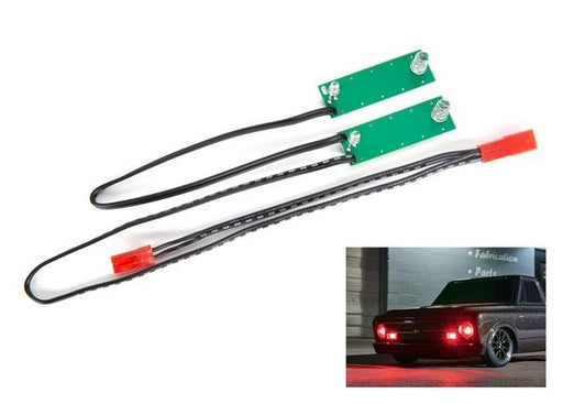 Traxxas 9496R Led Light Set Front Complete (Red) (Includes Light Harness Power Harness Zip Ties (9)) (7546265239789)
