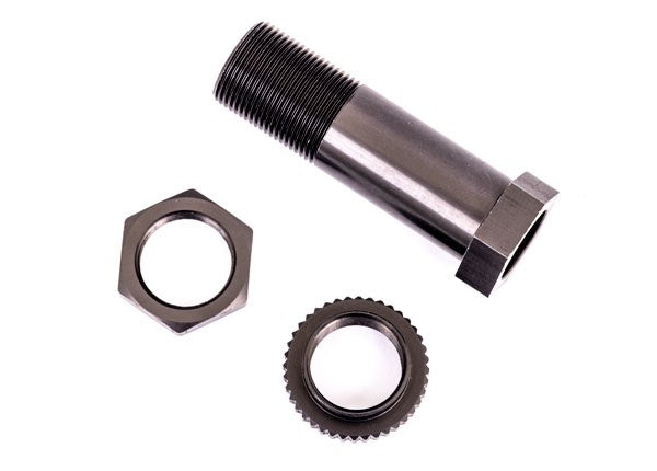 Traxxas 9545A Servo saver post/ adjuster nut/ locknut (dark titanium-anodized 6061-T6 aluminum) (1 each)