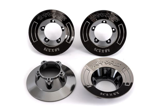 Traxxas 9568T Wheel covers black chrome (4) (fits #9572 wheels) (8120441602285)